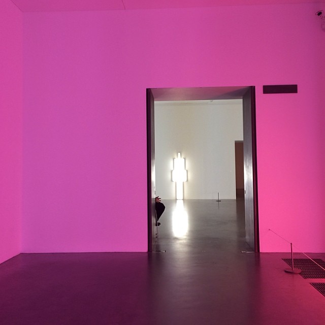 light through a doorway, lit pink from behind